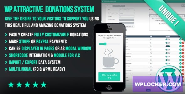 WP Attractive Donations System v1.29 — Easy Stripe & PayPal donations