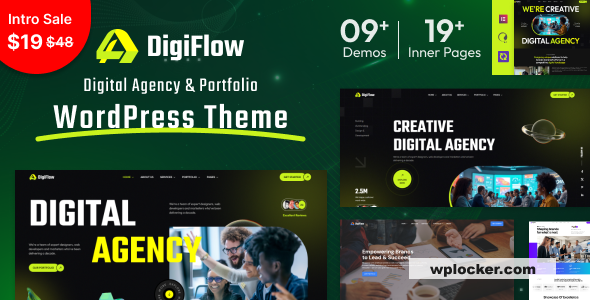 DigiFlow v1.8 — Цифровое агентство WordPress тема