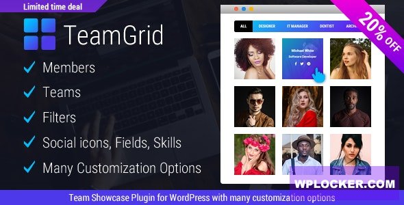 Team Grid v1.3.6 — Плагин WordPress для демонстрации команды и редактор членов команды