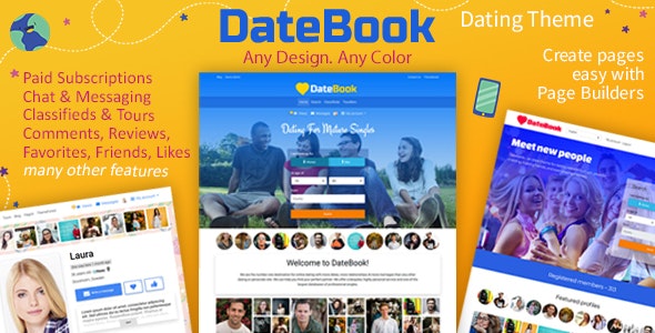 DateBook v4.9.7 — Dating WordPress Theme