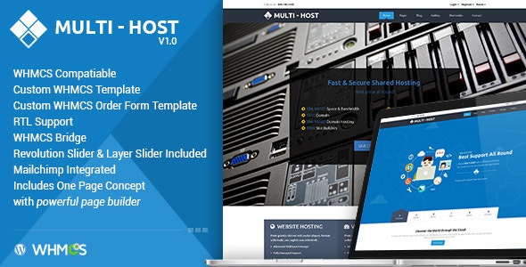 Multi Hosting v3.5 — WHMCS WordPress Theme