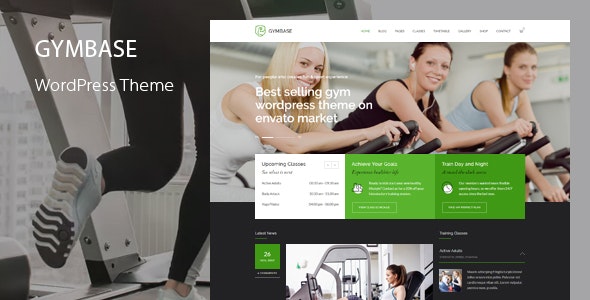 GymBase v15.9 — Отзывчивая тема для фитнеса и спортзала WordPress